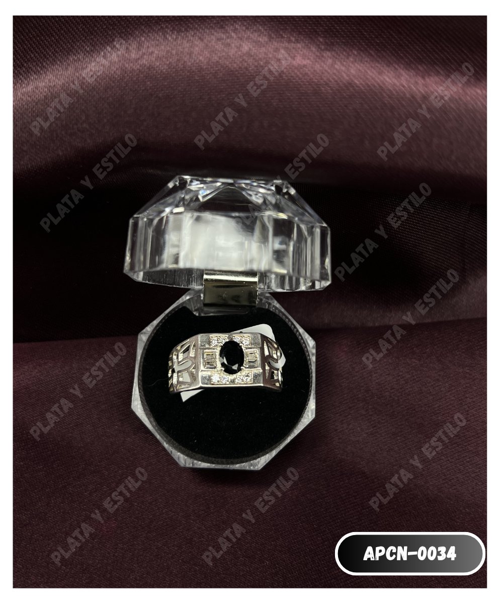 Cristal negro y circones blancos