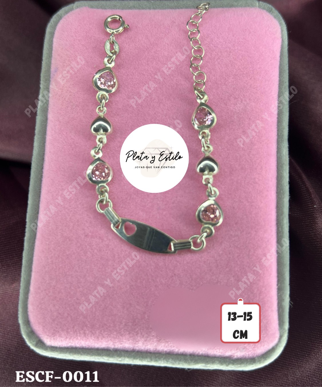 Esclava Corazones y piedras rosa
