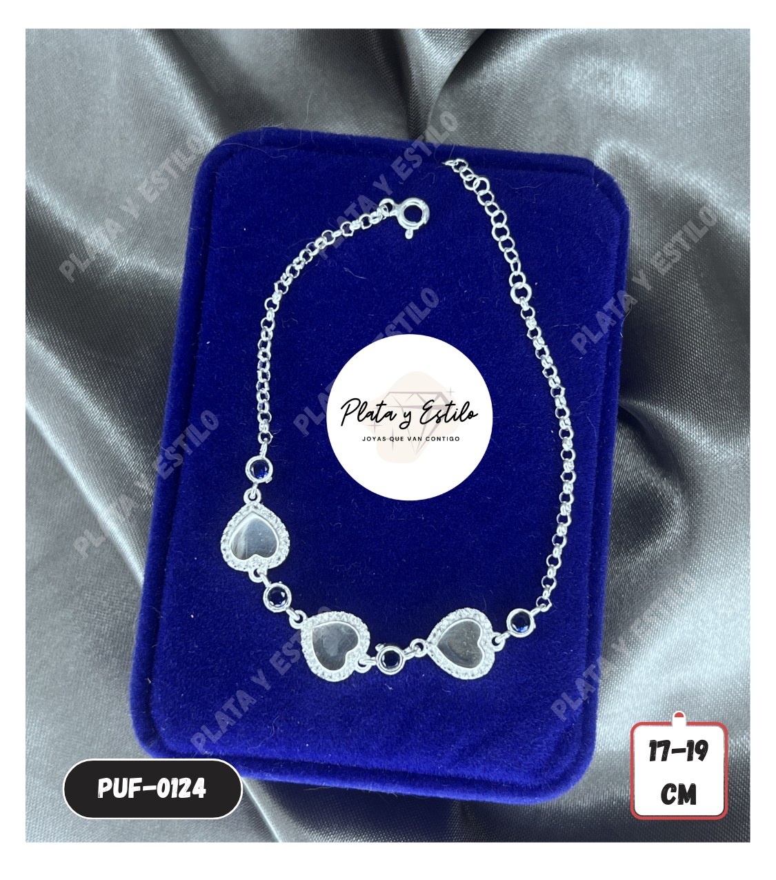 Pulsera 3 Corazones con circones